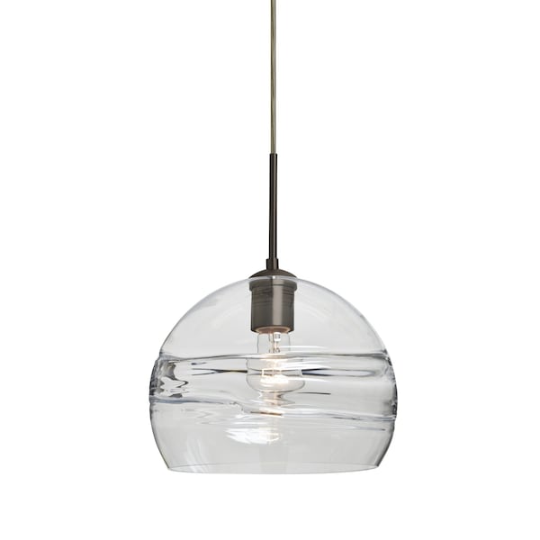 Besa Lighting Spirit 10 Cord Pendant, Clear, Bronze, 1x60W Incandescent 1JT-SPIR10CL-BR - main